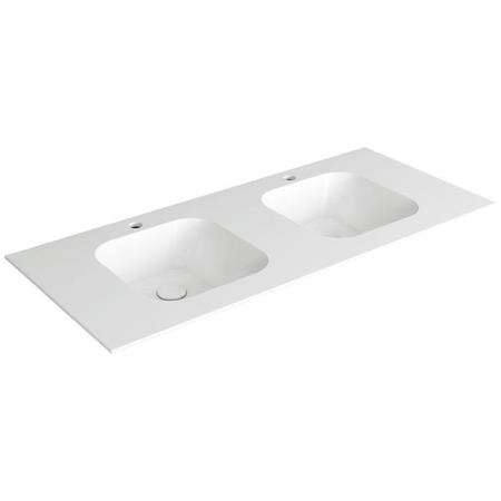 Simas WAVE Раковина двойная 120x50xh14,5см, встраиваемая, с 2 отв, цвет: белый