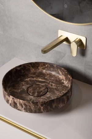 Раковина накладная Boheme SOLE Corian 400*130 Emprador 801-ED