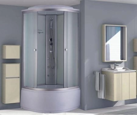 Душевая кабина Niagara Classic NG-2308-14G (900х900х2150) высокий поддон(45см) ГИДРОМАССАЖ стекло МАТОВОЕ