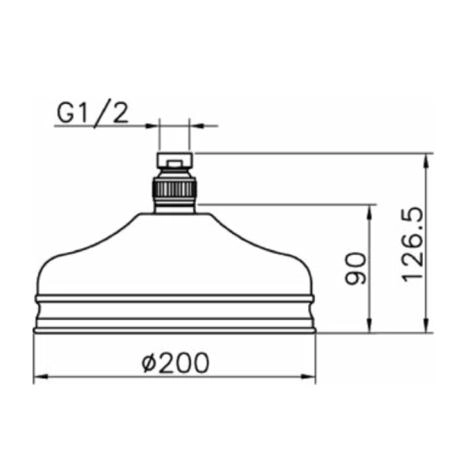 HUBER Shower Верхний душ D210 мм Easy Clean без держателя, цвет: бронза