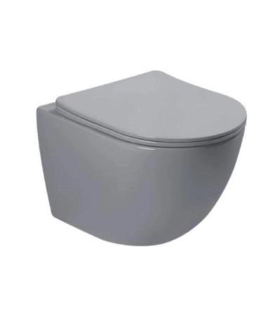 Унитаз подвесной SantiLine SL-5005MG серый матовый сиденье микролифт