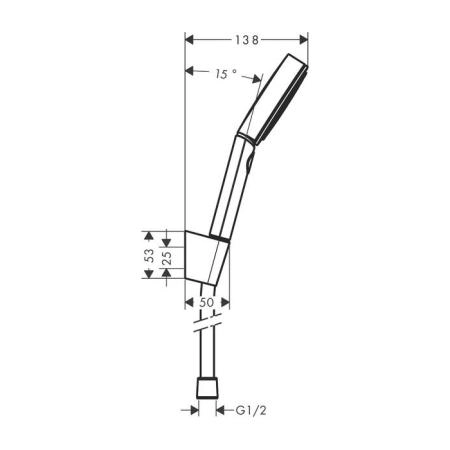 Hansgrohe Pulsify Душевой гарнитур: ручной душ, держатель и шланг 125см., цвет: черный матовый