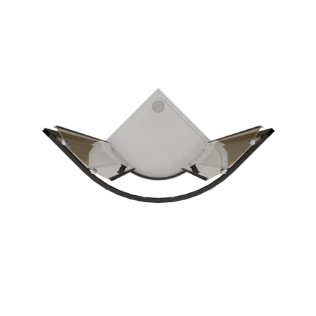 Поддон к душевому углу Берген RD 100х100 (радиальный поддон на раме-подставке с устройством слива (черный), панель)