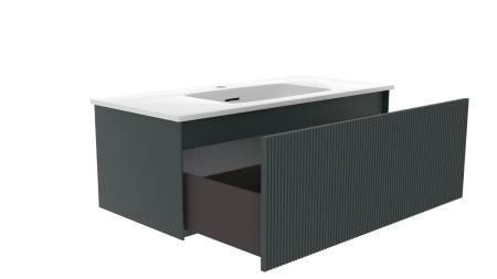 Тумба под раковину LA FENICE TERRA Grigio серый 100 FNC-01-TER-G-100 серый матовый зелёный матовый