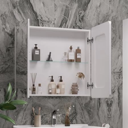 Шкаф зеркальный Volna 70 белый глянец