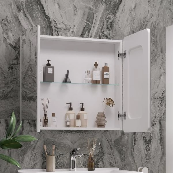 Шкаф зеркальный Volna 70 белый глянец