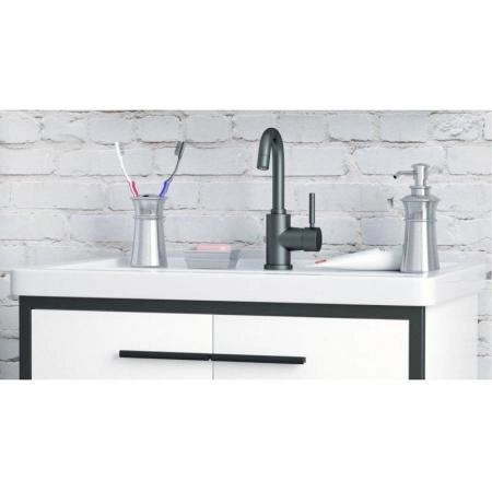 Тумба под раковину Corozo Айрон 60, черный/белый