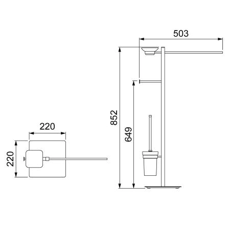 Стойка в ванную комнату Timo Selene (17085/17) золото матовоей