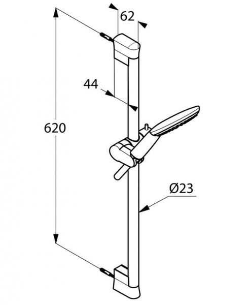 Душевой гарнитур Kludi Freshline 1S 6783005-00, 60 см, цвет хром