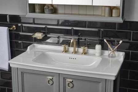 Тумба с раковиной  VitrA Valarte  62154 80 см матовая серая МДФ