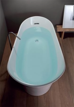 KERASAN Waldorf Ванна свободностоящая акриловая  167х82х65см в комплекте со сливом Clic-clac, цвет белый