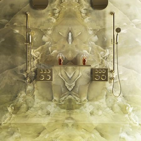 Gessi Venti20 Штанга для душа 800 мм., с ручным душем, шлангом 1500 мм. и подводом воды, цвет: Brass PVD