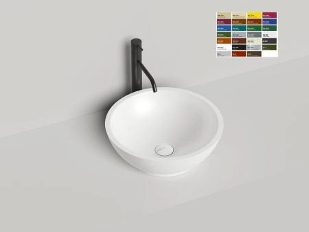 Раковина Salini GLORIA 03 S-Stone покраска RAL матовая 42x42 1102203MF накладная