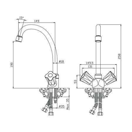 Смеситель OLIVES Vigo 21432VG для кухни хром