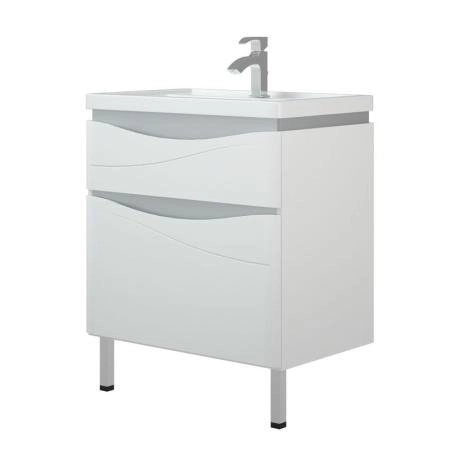 Тумба Corozo Омаха 70 Z2, белый / металлик, Сомо 70 / Фостер 70(раковина отдельно)