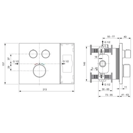 Ideal Standard Ceratherm Navigo Solos Смеситель для душа, встраиваемый, термостатический, цвет: хром