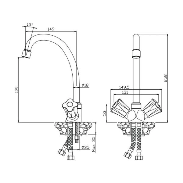 Смеситель OLIVES Vigo 21432VG для кухни хром
