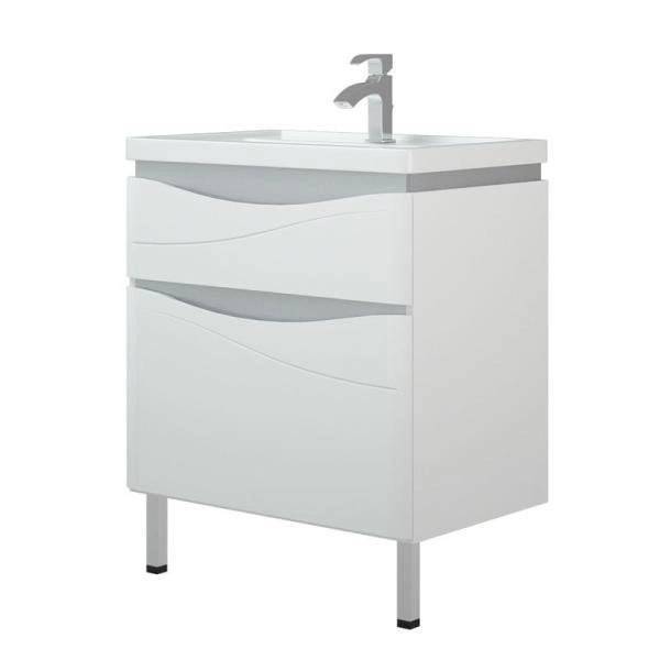 Тумба Corozo Омаха 70 Z2, белый / металлик, Сомо 70 / Фостер 70(раковина отдельно)