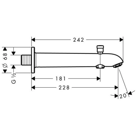 Hansgrohe 13424000 Излив с переключением на душ E/S 228мм