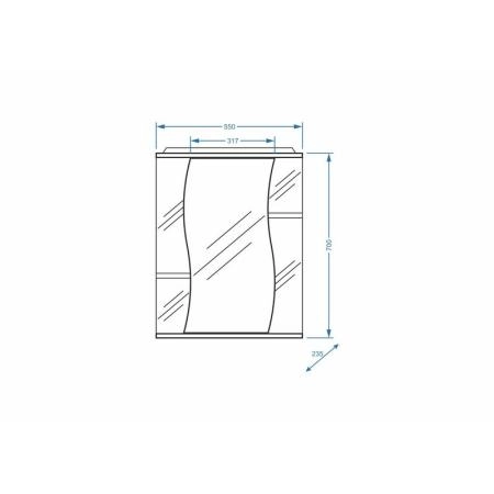 Зеркало-шкаф Stella Polar Лолита 55/С, правое