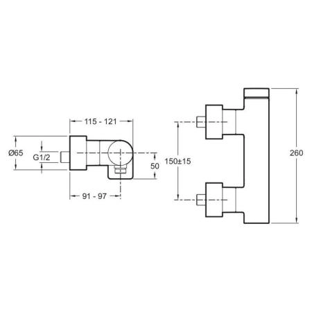 Смеситель Jacob Delafon COMPOSED E73091-CP для душа хром