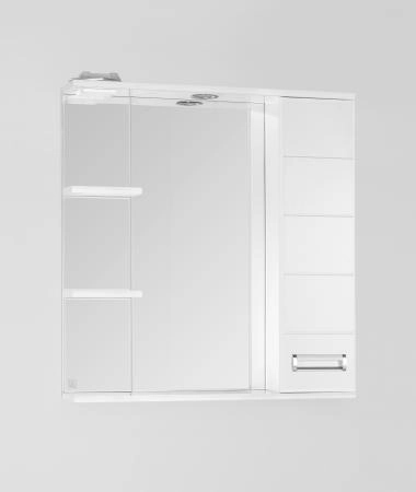 Зеркальный шкаф Style Line Elfante Ирис 75/С с подсветкой, белый
