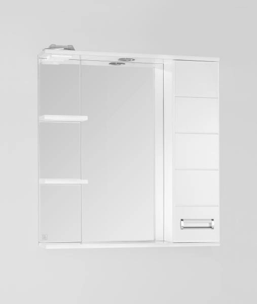 Зеркальный шкаф Style Line Elfante Ирис 75/С с подсветкой, белый