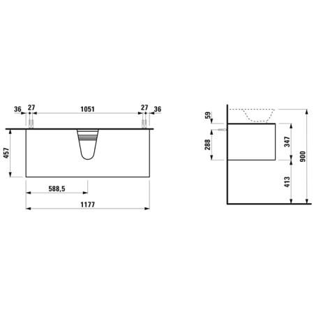 Laufen New Classic Тумба с раковиной, 117.5x45.5x34.5см, 1 ящик, подвесная, цвет: белый глянец