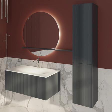 TW Shape комплект мебели, база с раковиной Kerasan 547001*1, 102х52см, с 1-м выдвиж. ящиком с механизмом push to open, цвет: серый матовый RAL7016