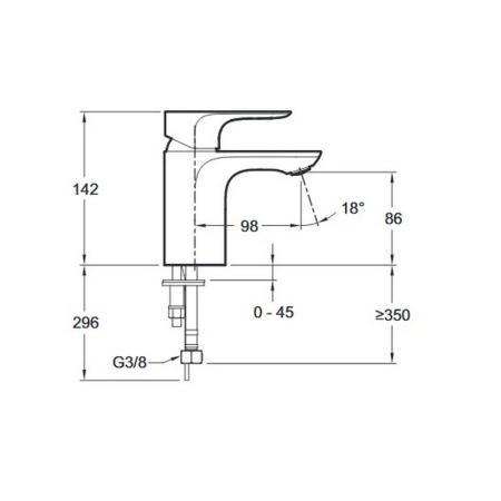 Смеситель Jacob Delafon ALEO E72277-4-CP для раковины хром