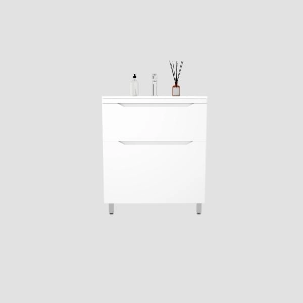 Тумба напольная Style Line Марелла 70 (2 ящ.) Люкс антискрейтч белый матовый, PLUS