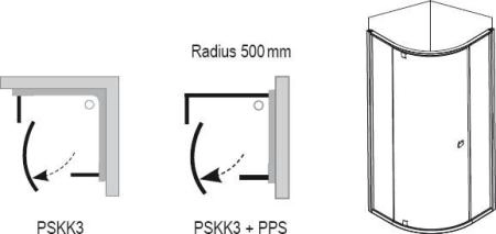 Душевой уголок Ravak PSKK3-100 белый + Траспарент