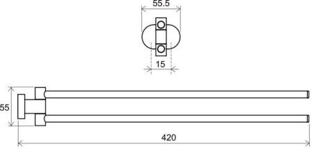 Полотенцедержатель Ravak Chrome CR 340.00 (поворотный) 42 см X07P319