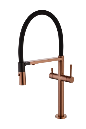 Смеситель для кухни Boheme UNO COPPER BRUSHED c краном для питьевой воды 115-CB