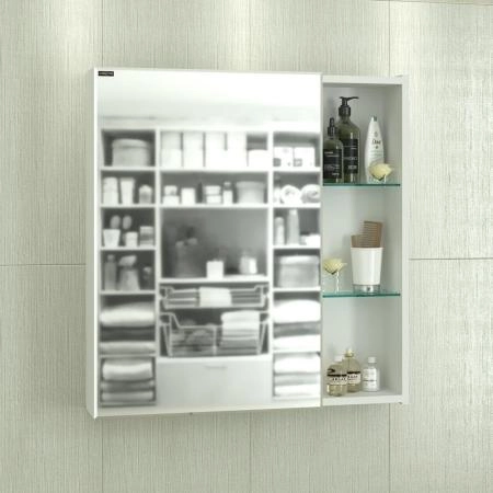 Универсальный зеркальный шкаф Санта  Дублин 70  л/пр