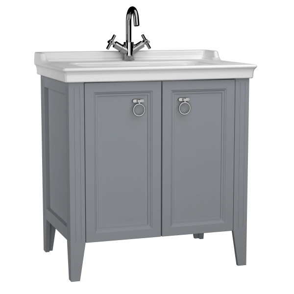 Тумба с раковиной  VitrA Valarte  62154 80 см матовая серая МДФ
