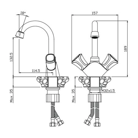 Смеситель OLIVES Vasco 27110VS для раковины с поворотным изливом хром