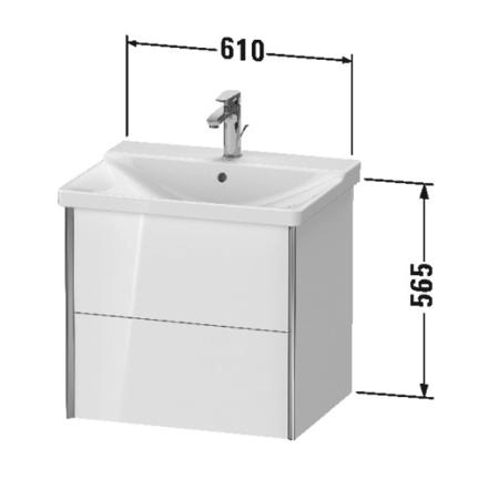 Duravit XViu Тумба подвесная 61x46.9x56.5см, с раковиной, 2 ящика, цвет: белый глянцевый/champagne matt
