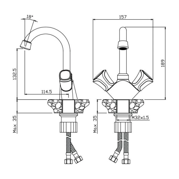 Смеситель OLIVES Vasco 27110VS для раковины с поворотным изливом хром