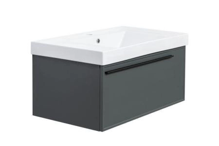 Тумба под раковину LA FENICE Elba Grigio серая 80 FNC-01-ELB-G-80 серый матовый зелёный матовый