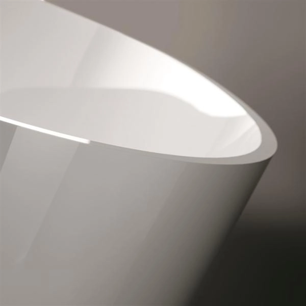 GRUPPO TREESSE Bali Ванна отдельностоящая 160x85x62h мм., с сливом-переливом и сифоном, SOLID SURFACE, цвет белый матовый