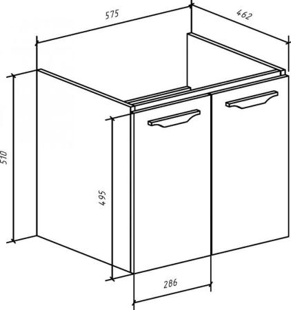 Тумба под раковину Bellezza Луиджи 60 подвесная капучино