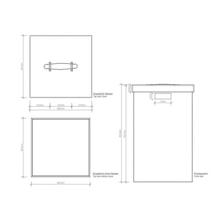 Decor Walther Brownie WB Корзина для белья 38.5x38.5x60.5, с крышкой, напольная, цвет: белая кожа
