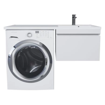 Тумба под стиральную машину Uperwood Magenta, 60 см, подвесная, белый матовый, выдвижной ящик