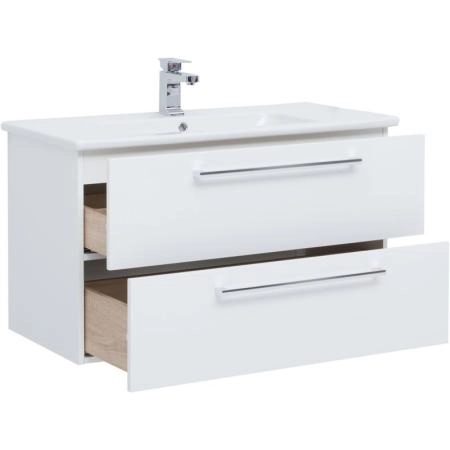 Тумба Dreja GIO 100 см под умывальник белый глянец, подвесная