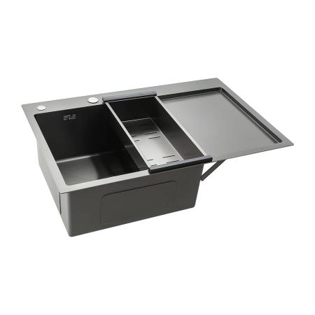Кухонная мойка GAPPO GS7850-6L с коландером, графит