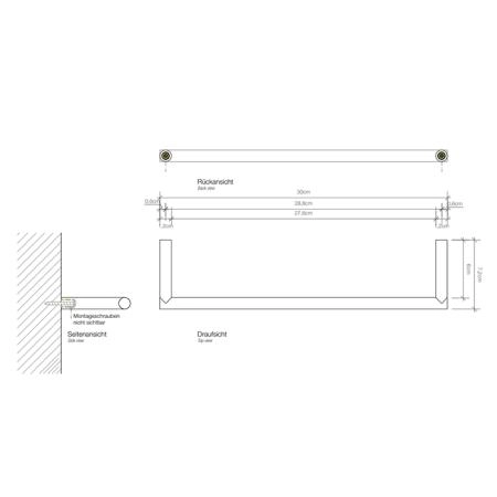 Decor Walther Mikado HTE30 Полотенцедержатель 30см, подвесной, цвет: розовое золото