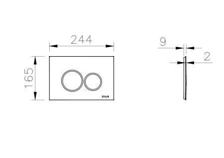 Кнопка смыва для инсталляции VitrA Origin  740-2480 глянцевая хром двойный смыв