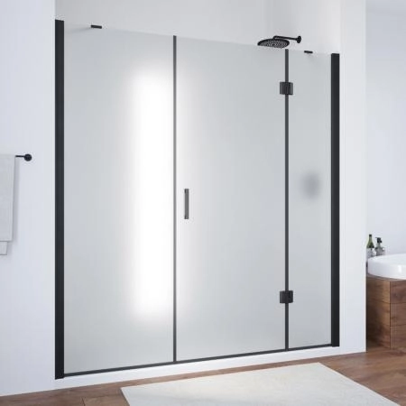 Душевая дверь Vegas-glass AFP-F NOVO 190 02М 10 R, профиль черный матовый, стекло сатин