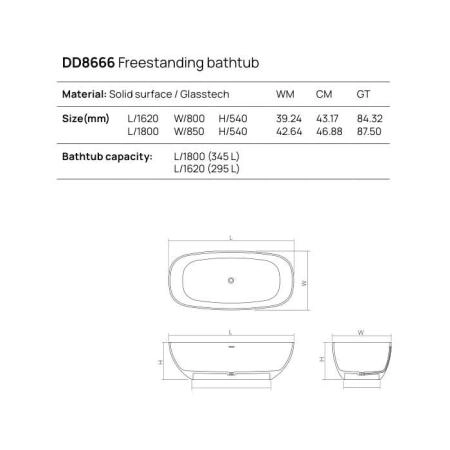 Dea Design Modern Ванна 180х85х54см., отдельностоящая, Glasstech, прозрачная смола, цвет: Emerald R3